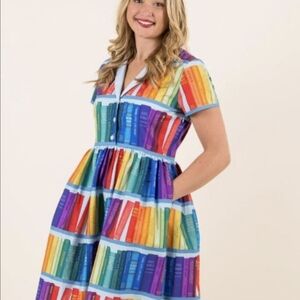 Colorful Book Print Dress